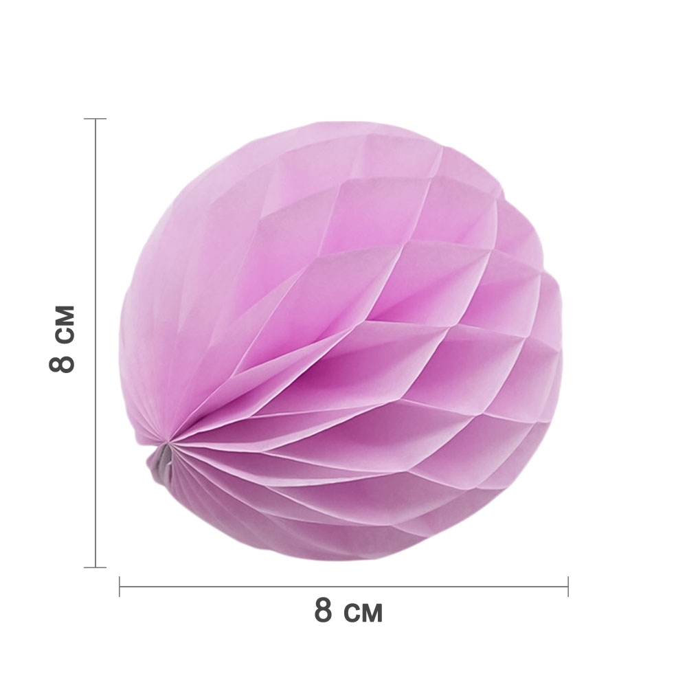 Бумажное украшение шар 8 см розовый