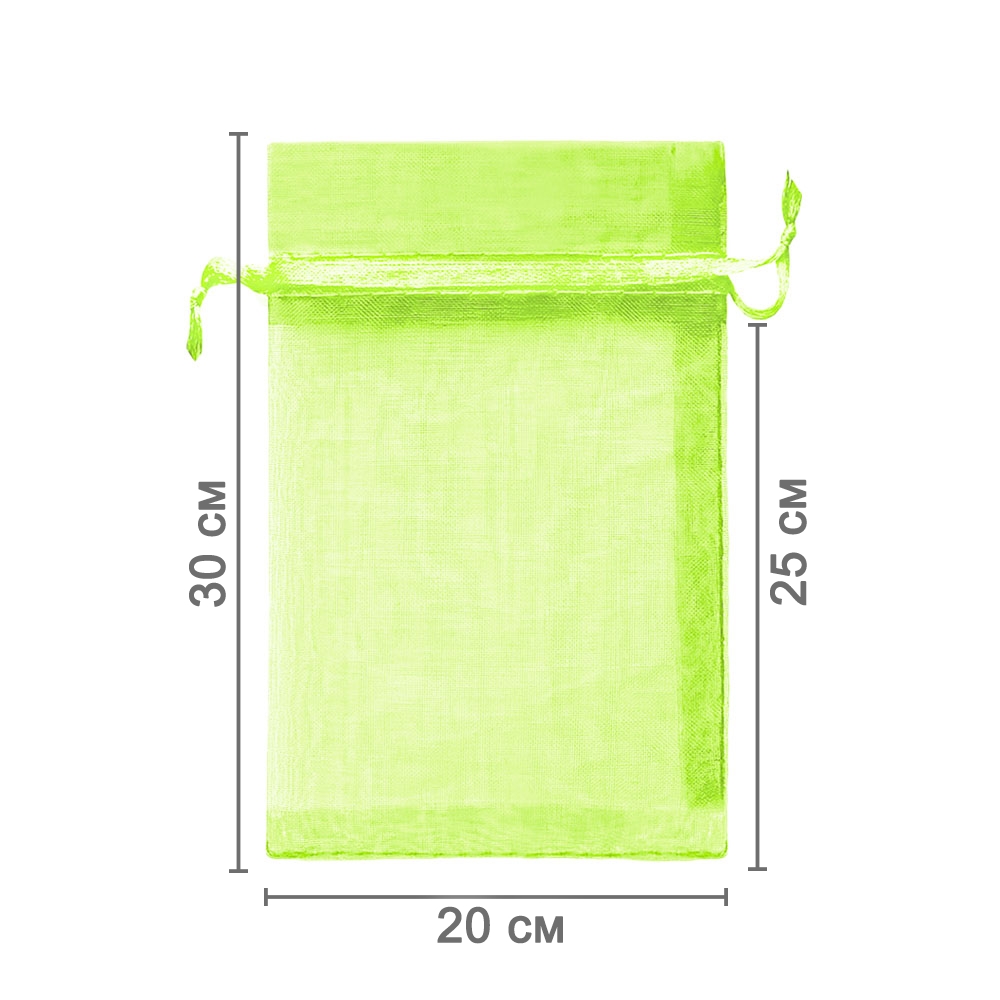Мешочек из органзы 20 х 30 см салатовый