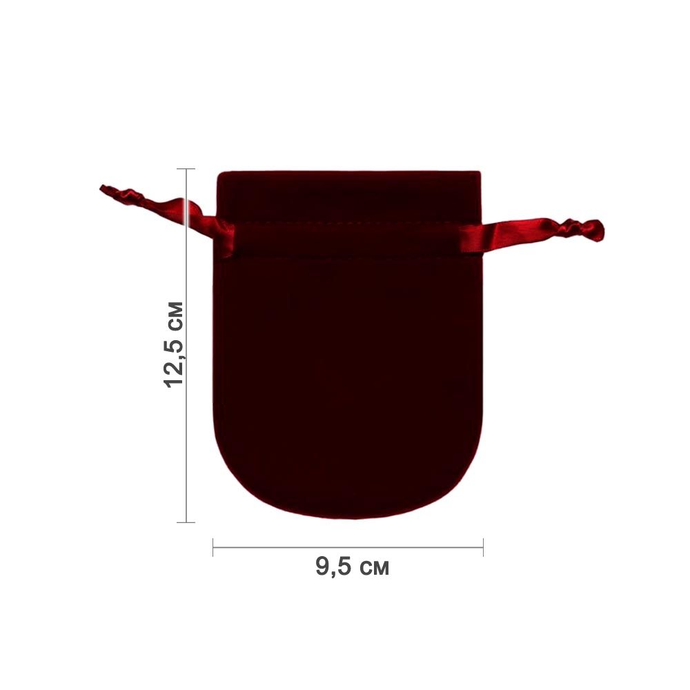 Мешочек велюровый 9,5х12,5 см, бордовый