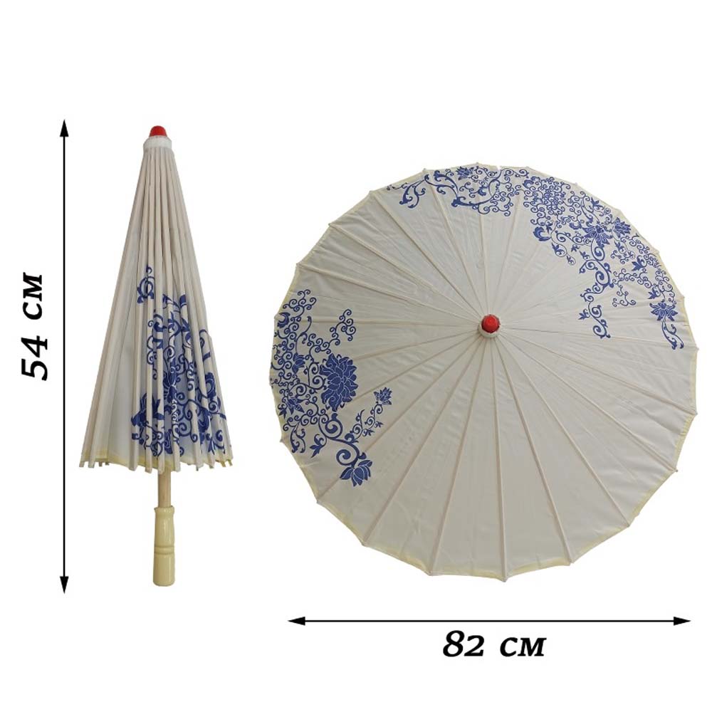 Китайские тканевые зонтики Гжель 82х54см, №5