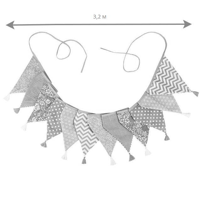 Гирлянда тканевая с кисточками № 32 (3,2 м)