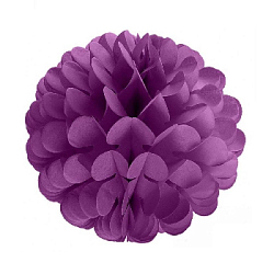 Бумажное украшение Цветочный шар-соты 25 см, фиолетовый