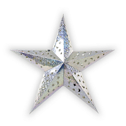 Звезда бумажная 60 см голографическая, серебро